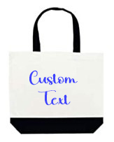 custom text tote bags